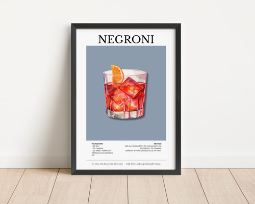 Negroni cocktail recipe wall - recipe,