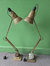 Pair of 1954 Herbert Terry 1227 Anglepoise lamps in scrumble paint