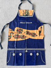 Hello Sailor Tattoo Dodo Originals PVC Oil Cloth Kitchen Apron England Vintage