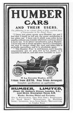 HUMBER CARS - Antique Advertisement 1907