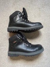 TROJAN STEEL TOE CAP WATERPROOF BLACK LEATHER SAFETY BOOTS UK SIZE 9