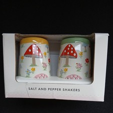 NEW CATH KIDSTON CERAMIC STONEWARE "MUSHROOMS" SALT & PEPPER SET