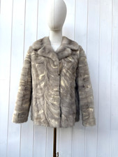 Real Fur Mink  Grey Vintage Luxury Jacket satin lined small
