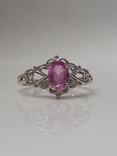 18ct White gold with Pink Oval