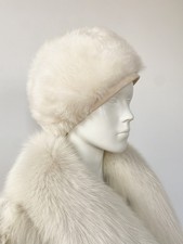 Pure White TUSCAN LAMB Hat SHEEPSKIN SHEARLING Made in Italy Apres-Ski Fur