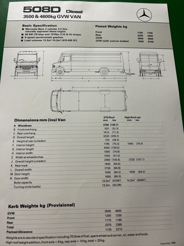 Mercedes benz 508d diesel - 508d,