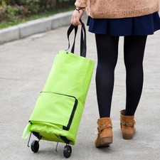  Foldable Shopping Cart with Wheels Reusable Grocery Bags Trolley