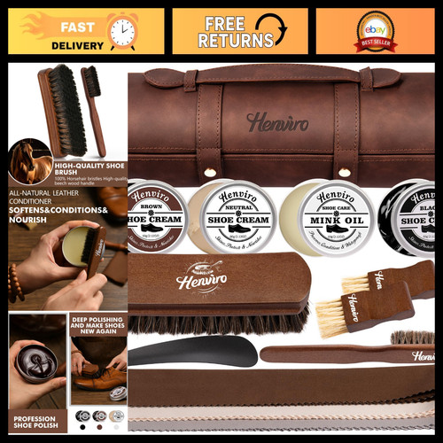 Leather shoe polish kit - leather,