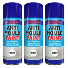 3 x 400ml ANTI MOULD Spray Paint Protection Walls Ceilings Mould Damp Prevention