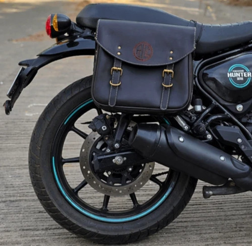 Soft leather panniers coffee - leather,