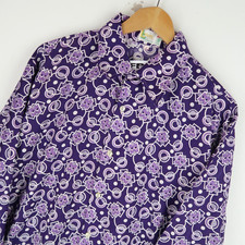 Vintage 70's Shirt Patterned Dagger Collar Disco SZ XL (V1374)