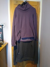 Bundle Of 2 Y2K Ladies Bench Vintage Pullover Hoodies Size L Black And Purple