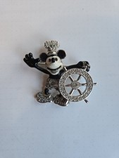 Steamboat Willie Mickey Mouse Swarovski Pin/Brooch