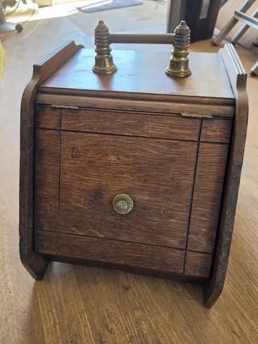 Vintage wooden coal - coal, scuttle