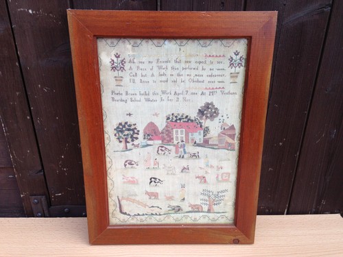 Vintage framed needlework - vintage,