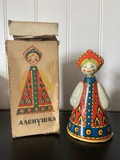 Vintage Russian tin doll toy