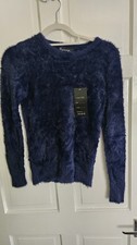 Womens Navy Blue Soft Fluffy