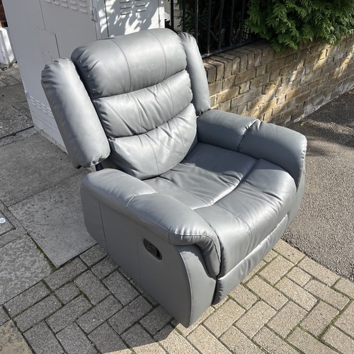 Grey leather electric recliner - grey,