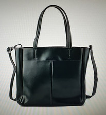 Real Leather Tote Bag Dark
