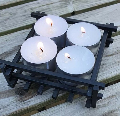 Black japanese metal square - black,