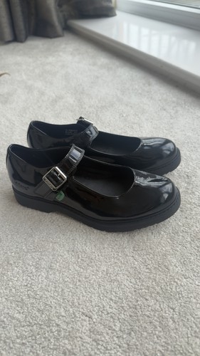 Kickers black patent school - kickers,