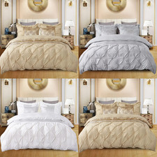 Luxury Reversible Duvet Set Quilt Cover Double King Size Bedding Set Pillowcases