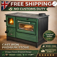 Green Cast Iron Wood Burning