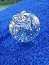 Clear Glass Apple Paperweight