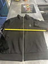 Judas Sinned Track Top Jacket XL Black Diamanté Skull Detail Full Zip Siksilk