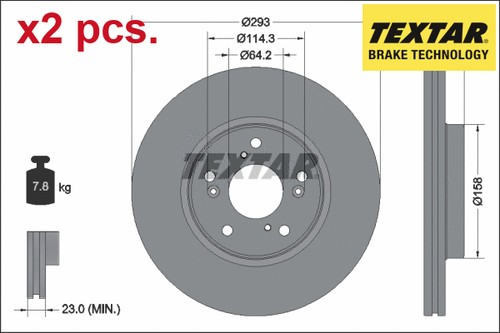 Pcs front brake disc set - front,