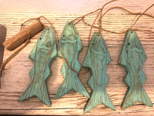 Carved Rustic Wooden Fish and