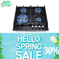 60cm Gas Hob 4 Burners Black