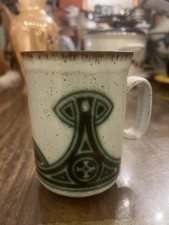 Dunoon Ceramics Scotland Stoneware Tea / Coffee Mug Celtic Green 