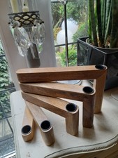 Retro wooden candelabra candle
