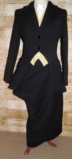 Ladies Black Side Saddle Habit & Waistcoat By Caldene - Waist 26" & Chest 38"