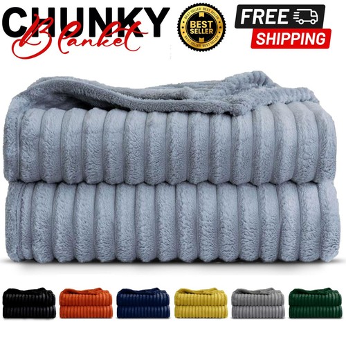 Chunky rib throws blankets - rib,