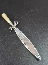 Silver Crisford & Norris Bookmark Faux Dagger Or Sword 1901 Birmingham Mark Gift