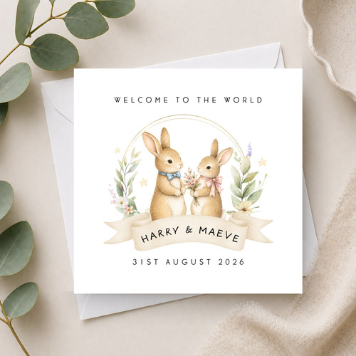 Personalised new baby card - new,