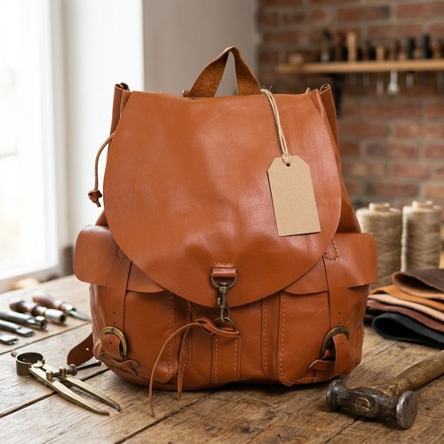 Full grain leather backpack - leather,