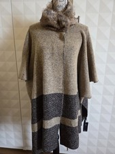M&S PONCHO/ CAPE WITH FAUX FUR