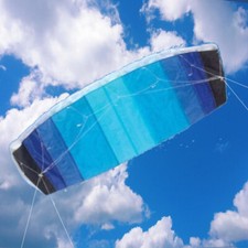Easy Fly Stunt KITE 120cm BLUE Parafoil Dual Line Sport Frameless Unbreakable