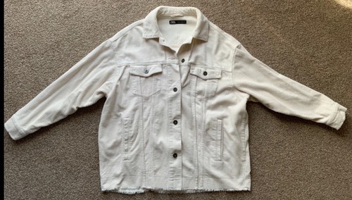 Zara cream cord jacket size - cream,