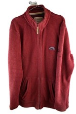 Weird Fish Mens Macaroni Red Zip Up Sweatshirt Jumper Size L - Damanged