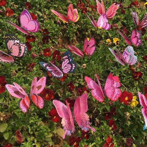 10pcs butterfly stakes - 10pcs, 3d