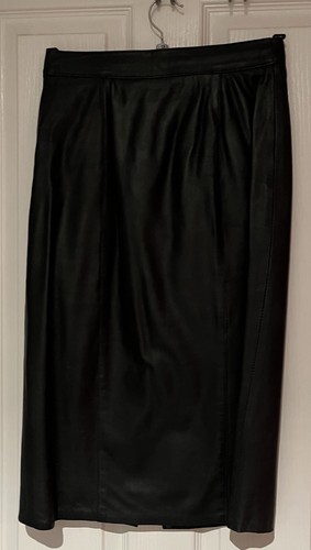 Black leather skirt vintage - skirt,,
