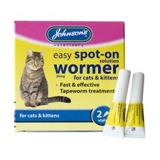 Johnson's Veterinary Easy Spot-On Solution Wormer Cats & Kittens x 2 Vials B060