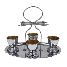 Vintage Chrome Plate Egg Cup &