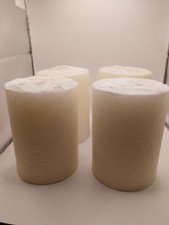 4 White Church Candles 10cm x 7.5cm 52 Hour Burn Unscented New