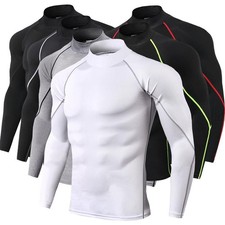 Men’s Quick-Dry Long Sleeve Compression Gym Top – Running & Bodybuilding Shirt