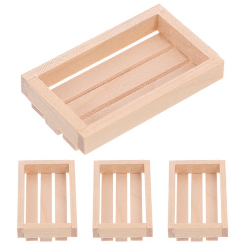 4pcs miniature wooden - 4pcs, crates